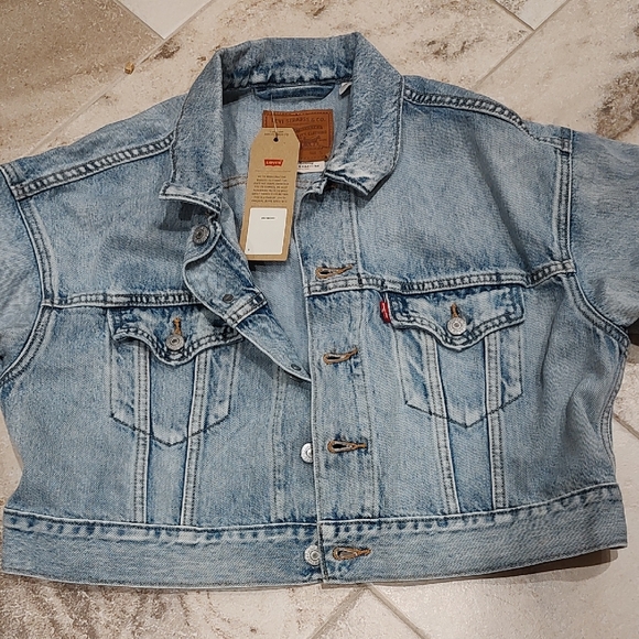 Levi's Blue Denim Cropped Jacket - Picture 2 of 5